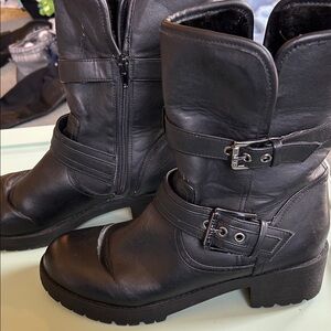 G by Guess Black Moto Boots